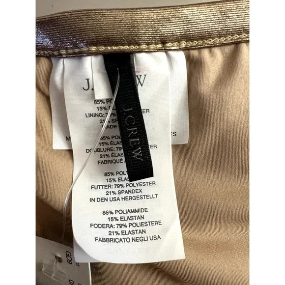 J Crew size 6 metallic gold glamorous strapless front zip bodysuit brand new - Picture 4 of 6